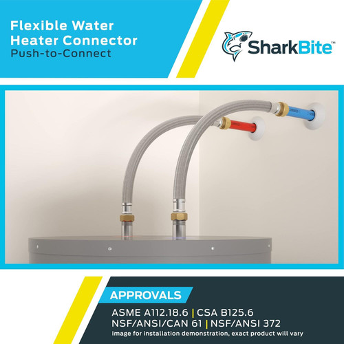 SharkBite U3068FLEX18LF  1/2" Push-to-Connect x 3/4" FIP x 18" Length Stainless Steel Braided Water Heater Connector Hose Image 4