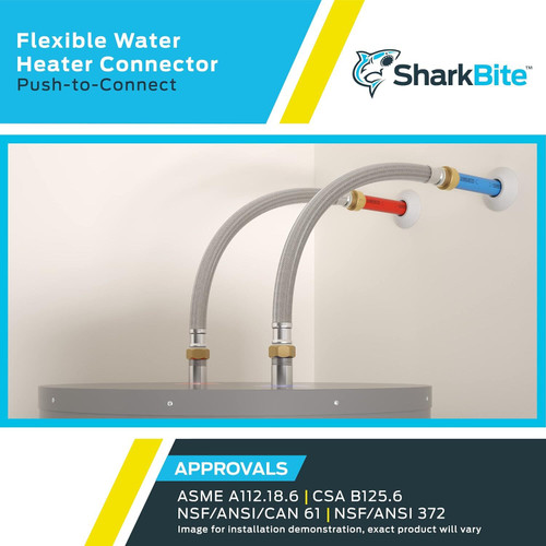 SharkBite U3088FLEX18LF  3/4" Push-to-Connect x 3/4" FIP x 18" Length Stainless Steel Braided Water Heater Connector Hose Image 4