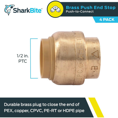 SharkBite U514LFA4  1/2" Push-to-Connect End Stop Cap Image 1