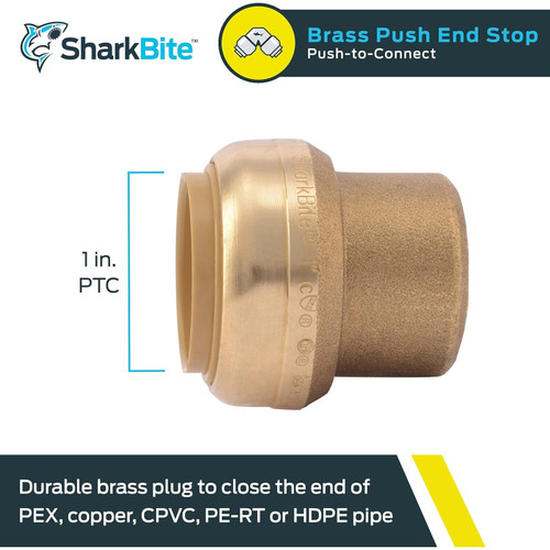 SharkBite U520LFA  1" Push-to-Connect End Stop Cap Image 1