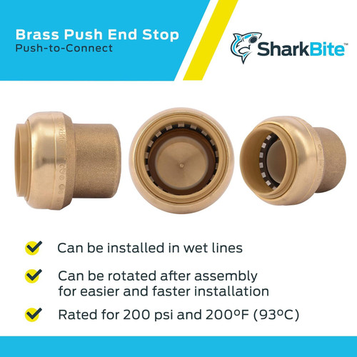 SharkBite U520LFA  1" Push-to-Connect End Stop Cap Image 3