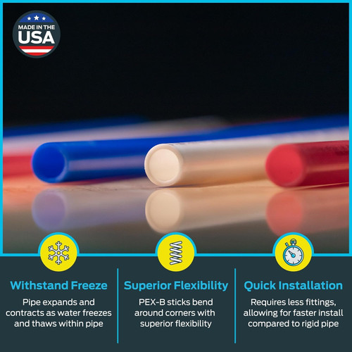 SharkBite U850W5  1/4" White PEX-B Pipe 5' Stick Image 2