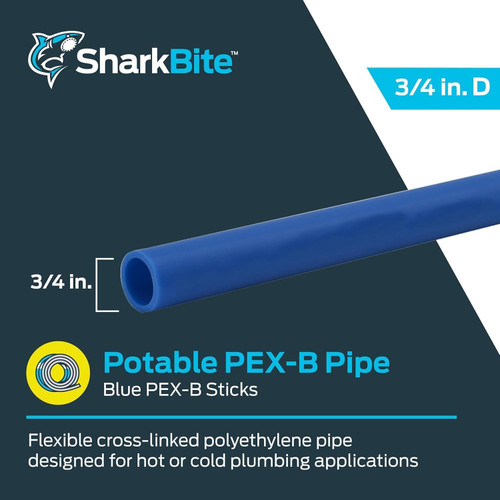 SharkBite U870B2  3/4" Blue PEX-B Pipe 2' Stick Image 1