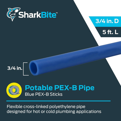 SharkBite U870B5  3/4" Blue PEX-B Pipe 5' Stick Image 1