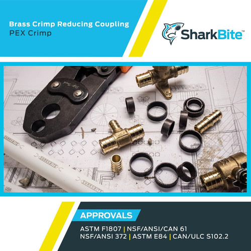 SharkBite UC058LFA  1/2" x 3/4" Barbed Brass Reducing Coupler for PEX Image 4