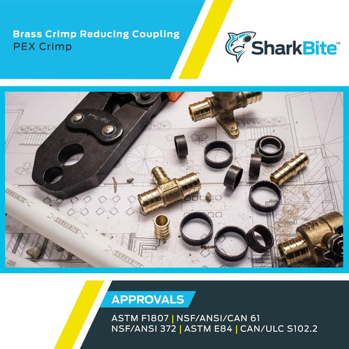 SharkBite UC060LFA  3/4" x 1" Barbed Brass Reducing Coupler for PEX Image 4