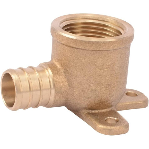 SharkBite UC340LFA  3/4" Barb x 3/4" FNPT Brass 90 Degree Adapter Drop-Ear Elbow for PEX Image 0