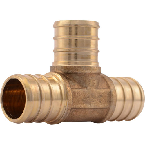 SharkBite UC370LFA  3/4" x 3/4" x 3/4" Barbed Brass Tee for PEX Image 0