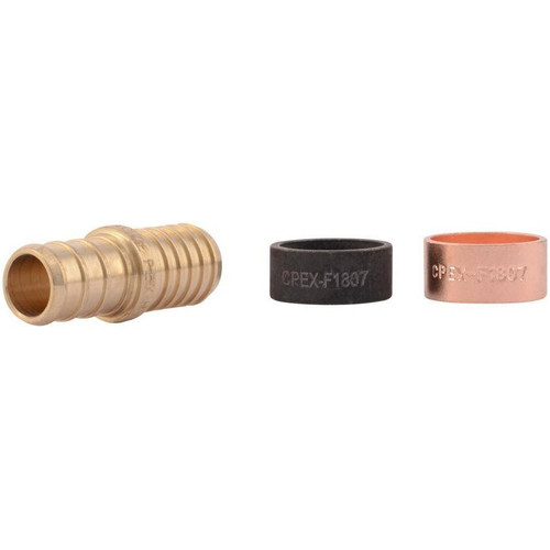 SharkBite UC4008LFA  1/2" x 1/2" Barbed Brass Transition Adapter for PEX to Polybutylene Pipe Image 0