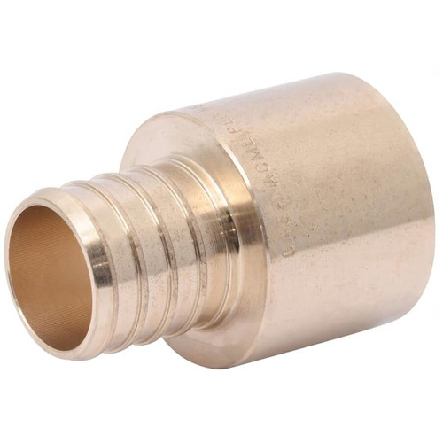 SharkBite UC605LFA  1" Barb x 1" Female Brass Sweat Adapter for PEX to Copper Pipe Image 0