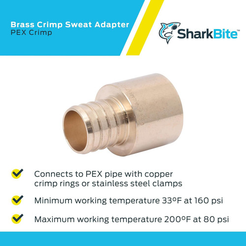 SharkBite UC605LFA  1" Barb x 1" Female Brass Sweat Adapter for PEX to Copper Pipe Image 4