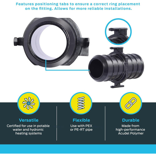 SharkBite UP016A5  3/4" x 3/4" Barbed Poly Coupler for PEX - 5 per Package Image 2