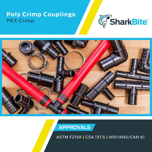 SharkBite UP016A5  3/4" x 3/4" Barbed Poly Coupler for PEX - 5 per Package Image 4