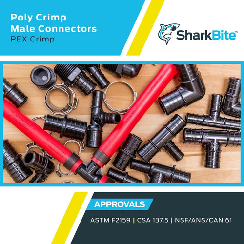 SharkBite UP120A5  1/2" Barb x 1/2" MNPT Poly Male Connector for PEX - 5 per Package Image 4