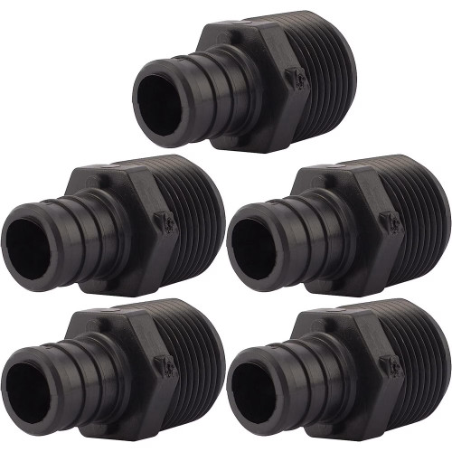 SharkBite UP134A5  3/4" Barb x 3/4" MNPT Poly Male Connector for PEX - 5 per Package Image 0