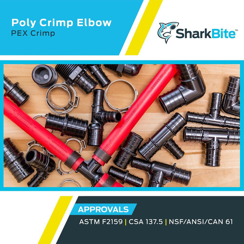 SharkBite UP260A5  1" x 1" Barbed Poly 90 Degree Elbow for PEX - 5 per Package Image 4