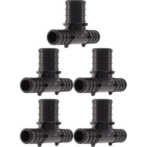 SharkBite UP408A5  1/2" x 1/2" x 3/4" Barbed Poly Reducing Tee for PEX - 5 per Package Image 0