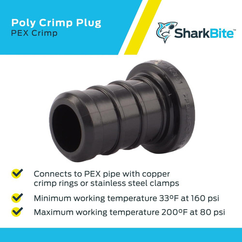 SharkBite UP514A5  1/2" Barb Poly End Plug for PEX - 5 per Package Image 3