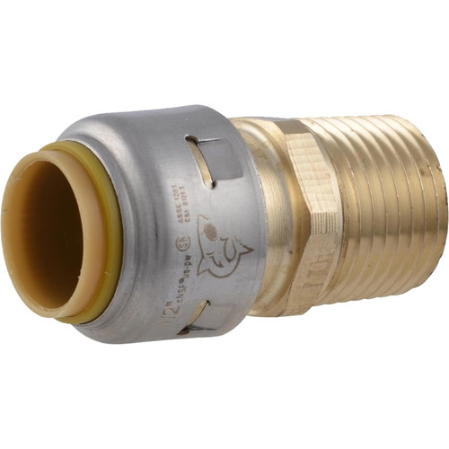 SharkBite Max UR120A  1/2" Push-to-Connect x 1/2" MNPT Brass Male Adapter for PEX Image 0