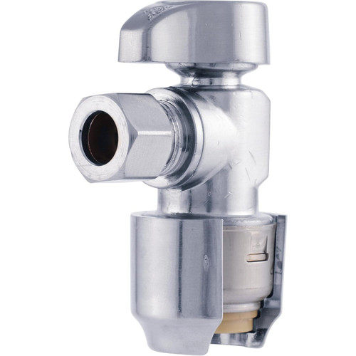 SharkBite Max UR23036  1/2" Push-to-Connect x 3/8" Compression Angle Stop Valve Image 0