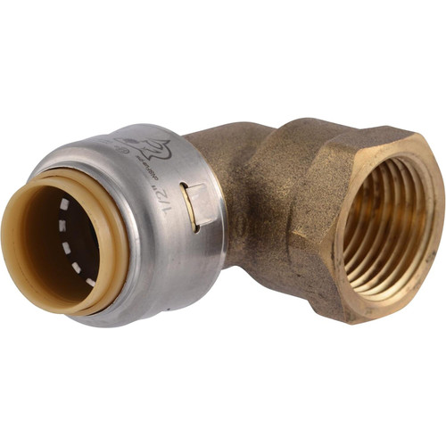 SharkBite Max UR308A  1/2" Push-to-Connect x 1/2" FNPT Brass Female Adapter 90 Degree Elbow for PEX Image 0