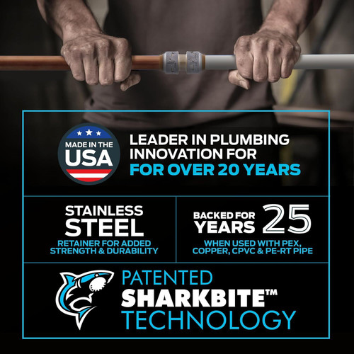 SharkBite Max UR514A  1/2" Push-to-Connect Brass End Plug for PEX Image 3