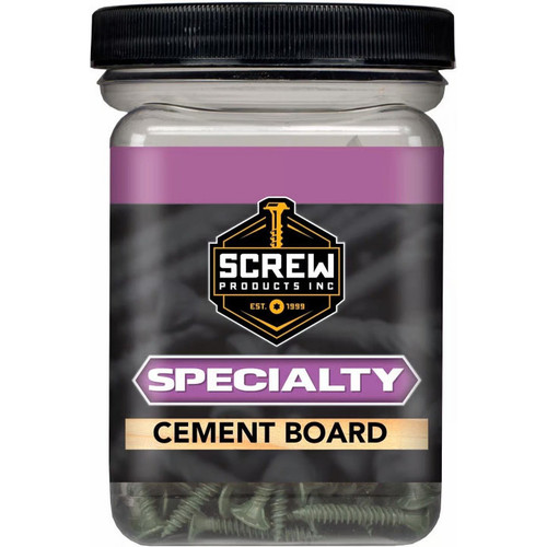 Screw Products CB114S-1  Specialty #8 x 1-1/4" (T25-Drive) Ceramic Coated Sharp Point Cement Board Screws - 1-lb Jar (approx. 159) Image 1