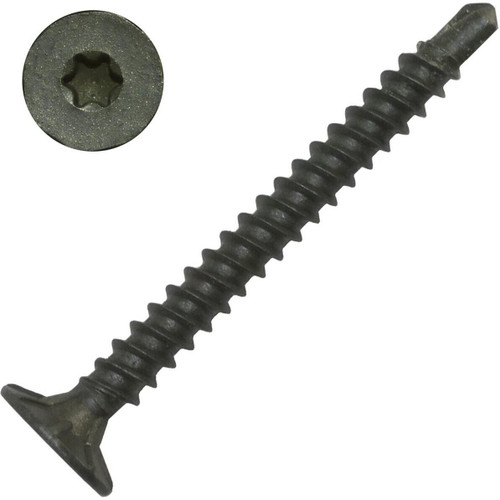 Screw Products CB158D-1  Specialty #8 x 1-5/8" (T25-Drive) Ceramic Coated Drill Point Cement Board Screws - 1-lb Jar (approx. 144) Image 0