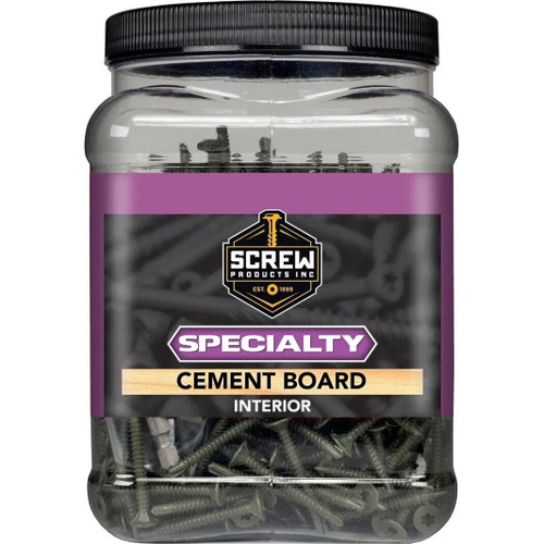 Screw Products CB158D-1  Specialty #8 x 1-5/8" (T25-Drive) Ceramic Coated Drill Point Cement Board Screws - 1-lb Jar (approx. 144) Image 1