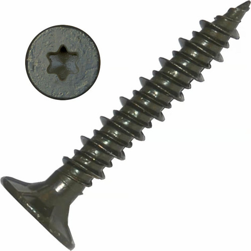 Screw Products CB158S-1  Specialty #8 x 1-5/8" (T25-Drive) Ceramic Coated Sharp Point Cement Board Screws - 1-lb Jar (approx. 130) Image 0