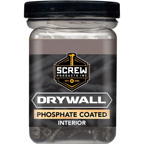 Screw Products DW-6114C-1  Black Phillips Bugle Head #6 x 1-1/4" Drywall Screws with Sharp Point - 1-lb Jar (approx. 258) Image 1