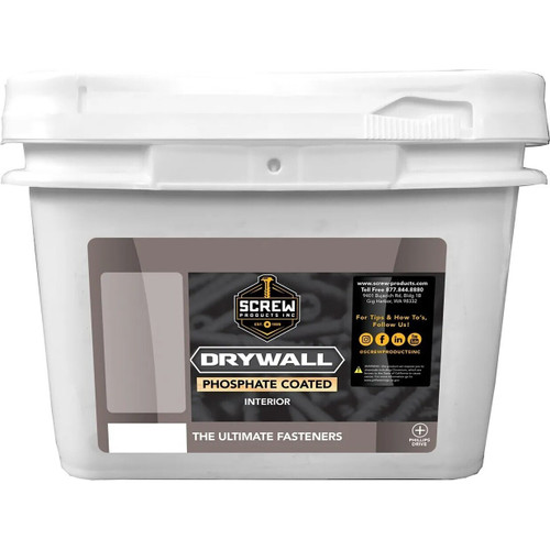 Screw Products DW-6114C  Black Phillips Bugle Head #6 x 1-1/4" Drywall Screws with Sharp Point - 8000 per Pail Image 1