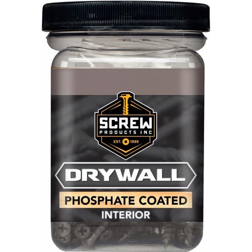 Screw Products DW-8212C-1  Black Phillips Bugle Head #8 x 2-1/2" Drywall Screws with Sharp Point - 1-lb Jar Image 1