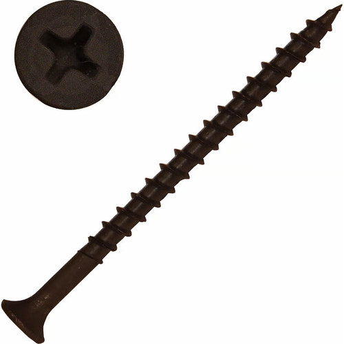 Screw Products DW-8212C-5  Black Phillips Bugle Head #8 x 2-1/2" Drywall Screws with Sharp Point - 5-lb Jar (approx. 530) Image 0