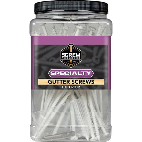 Screw Products GTR147W50  White #14 x 7" (T30-Drive) Ceramic Coated Gutter Screws - 50 per Box Image 1