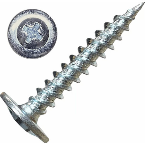 Screw Products MT-08100S-1  Specialty #8 x 1" Phillips Drive Modified Truss Head K-Lath Screws with Sharp Point - 1-lb Jar Image 0