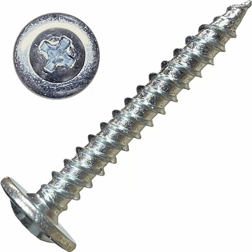 Screw Products MT-08114S-1  Specialty #8 x 11/4" Phillips Drive Modified Truss Head K-Lath Screws with Sharp Point - 1-lb Jar (approx. 149) Image 0