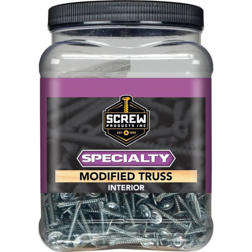 Screw Products MT-08114S-5  Specialty #8 x 11/4" Phillips Drive Modified Truss Head K-Lath Screws Sharp Point - 5-lb Jar (approx. 746) Image 1
