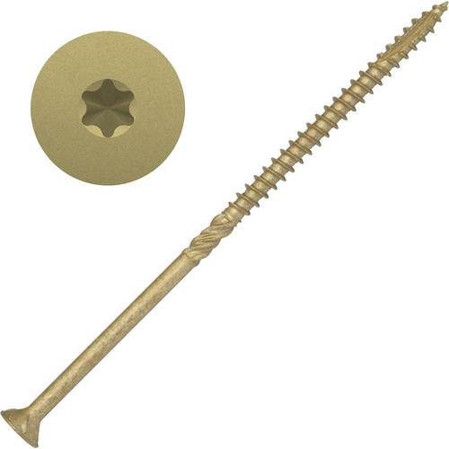 Screw Products 30357-29  AXIS #10 x 5" (T20-Drive) ZYTEC XT General Exterior Structural Wood Screws -  1-lb Jar (approx. 36) Image 0
