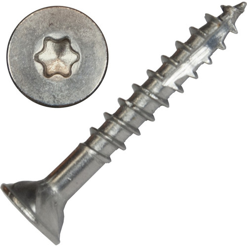 Screw Products 30131  AXIS #8 x 1-1/4" (T20-Drive) 300 Series Stainless Steel Structural Wood Screws - 1-lb Jar (approx. 211) Image 0
