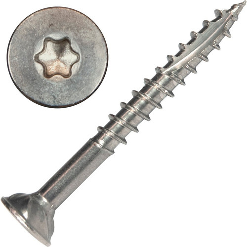 Screw Products 30132  AXIS #8 x 1-1/2" (T20-Drive) 300 Series Stainless Steel Structural Wood Screws - 1-lb Jar (approx. 178) Image 0