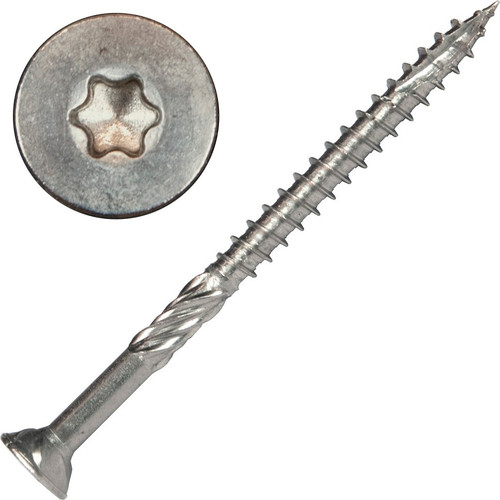Screw Products 30135  AXIS #9 x 2-1/2" (T20-Drive) 300 Series Stainless Steel Structural Wood Screws - 1-lb Jar (approx. 87) Image 0