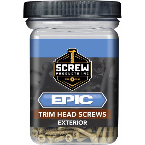 Screw Products 30143-29  EPIC #9 x 3" (T20-Drive) ZYTEC XT General Exterior Trim Head Screws - 1-lb Jar (approx. 82) Image 1