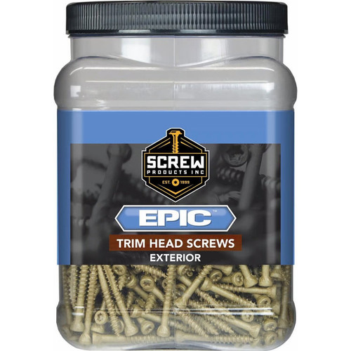 Screw Products 30144-29  EPIC #9 x 3" (T20-Drive) ZYTEC XT General Exterior Trim Head Screws - 5-lb Jar (approx. 409) Image 1