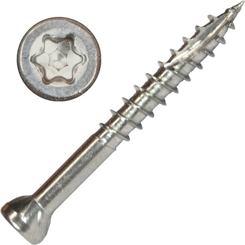 Screw Products 30145  EPIC #9 x 1-5/8" (T20-Drive) 300 Series Stainless Steel Trim Head Screws - 1-lb Jar (approx. 147) Image 0