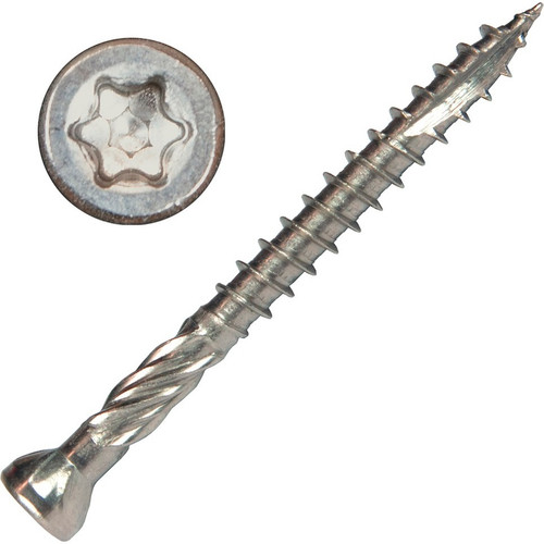 Screw Products 30146  EPIC #9 x 2" (T20-Drive) 300 Series Stainless Steel Trim Head Screws - 1-lb Jar (approx. 119) Image 0
