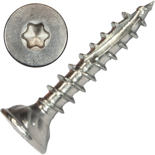 Screw Products 30238  AXIS #8 x 1" (T20-Drive) 300 Series Stainless Steel Structural Wood Screws - 1-lb Jar (approx. 252) Image 0