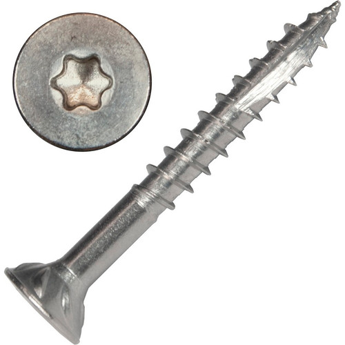 Screw Products 30289  AXIS #9 x 1-1/2" (T20-Drive) 300 Series Stainless Steel Structural Wood Screws - 1-lb Jar (approx. 146) Image 0