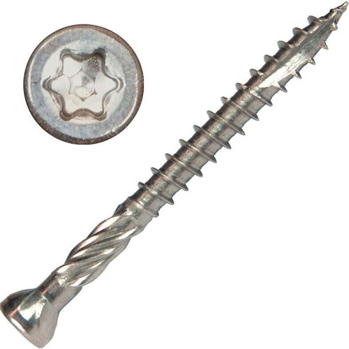 Screw Products 30415  EPIC #9 x 2" (T20-Drive) 300 Series Stainless Steel Trim Head Screws - 5-lb Jar (approx. 595) Image 0