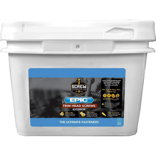 Screw Products 30436-29  EPIC #9 x 3" (T20-Drive) ZYTEC XT General Exterior Trim Head Screws - 2000 per Pail Image 1